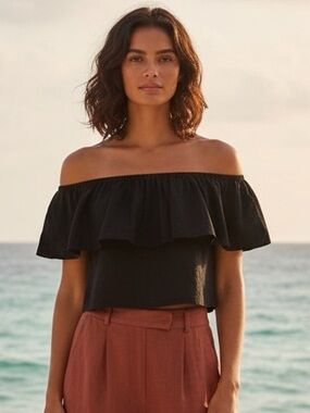 Mara Hoffman S Ruffle Off Shoulder Top